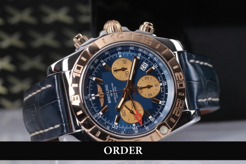 Đồng hồ Breitling Chronomat 44 GMT Chronograph Steel & Rose Gold Blue Dial CB042012/C858 (lướt)