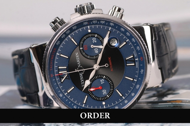 Đồng hồ Ulysse Nardin Maxi Marine Chronograph Blue & Black Dial 353-66/323 (lướt)