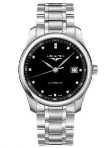 Đồng hồ Longines Master 40 L2.793.4.57.6 L27934576 mặt đen cọc số kim cương - lướt