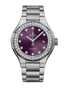 Đồng hồ Hublot Classic Fusion Titanium Purple Diamonds Bracelet 585.NX.897V.NX.1204