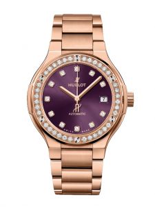 Đồng hồ Hublot Classic Fusion King Gold Purple Diamonds Bracelet 568.OX.898V.OX.1204