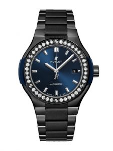 Đồng hồ Hublot Classic Fusion Ceramic Blue Bracelet Diamonds 585.CM.7170.CM.1204