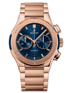 Đồng hồ Hublot Classic Fusion Blue Chronograph King Gold Bracelet 520.OX.7180.OX