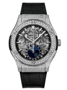 Đồng hồ Hublot Classic Fusion Aerofusion Moonphase Titanium Pavé 517.NX.0170.LR.1704