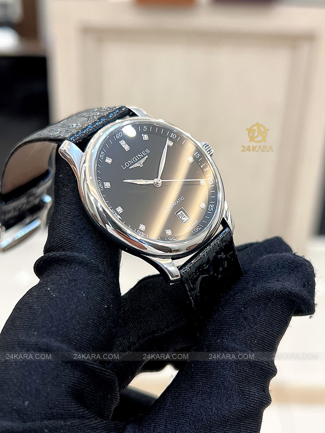 Đồng Hồ Longines Master Collection L2.628.4.57.6 L26284576 Dây Da Nạm Kim Cương - Lướt