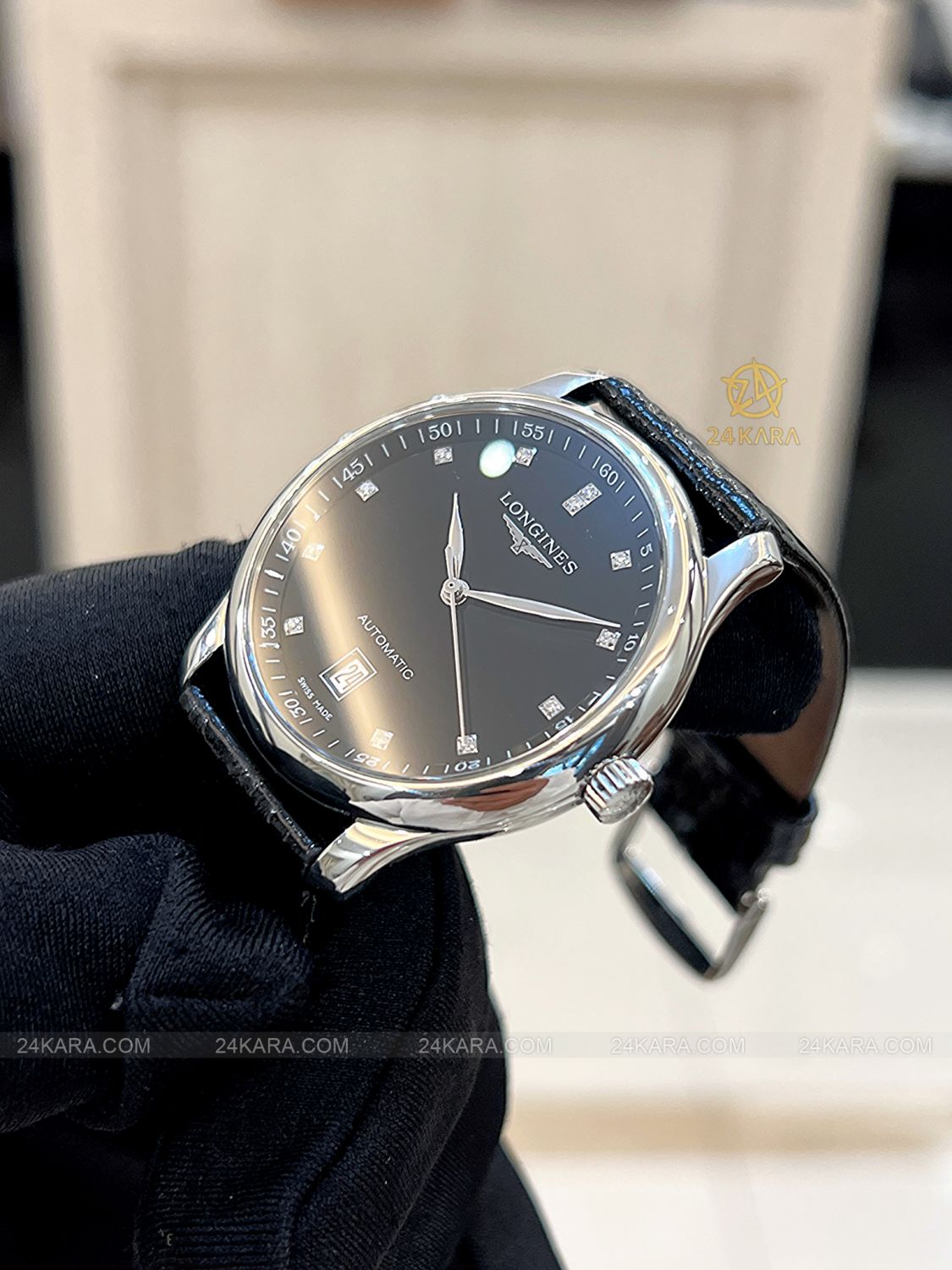 Đồng Hồ Longines Master Collection L2.628.4.57.6 L26284576 Dây Da Nạm Kim Cương - Lướt