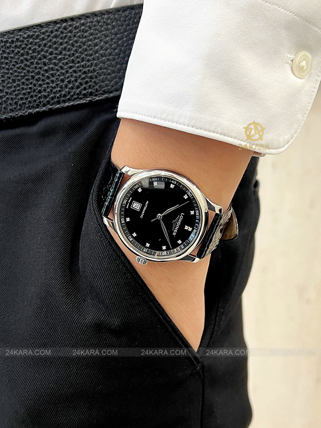 Đồng Hồ Longines Master Collection L2.628.4.57.6 L26284576 Dây Da Nạm Kim Cương - Lướt