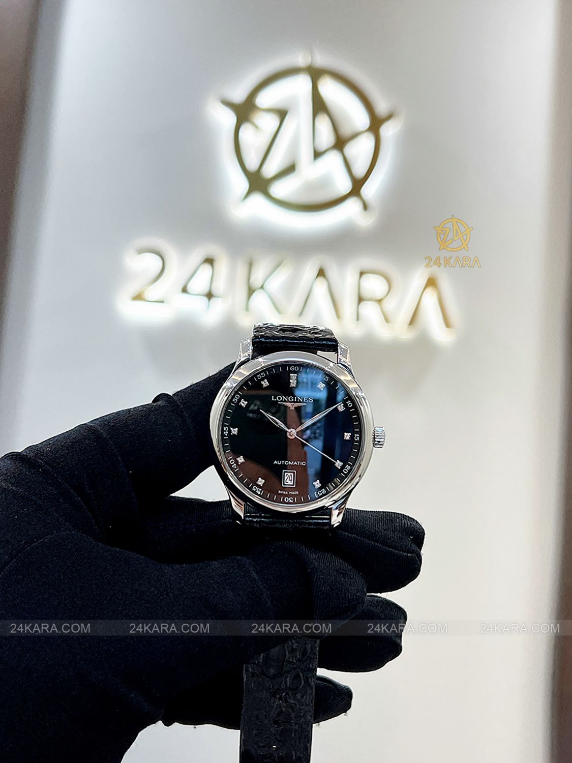 Đồng Hồ Longines Master Collection L2.628.4.57.6 L26284576 Dây Da Nạm Kim Cương - Lướt