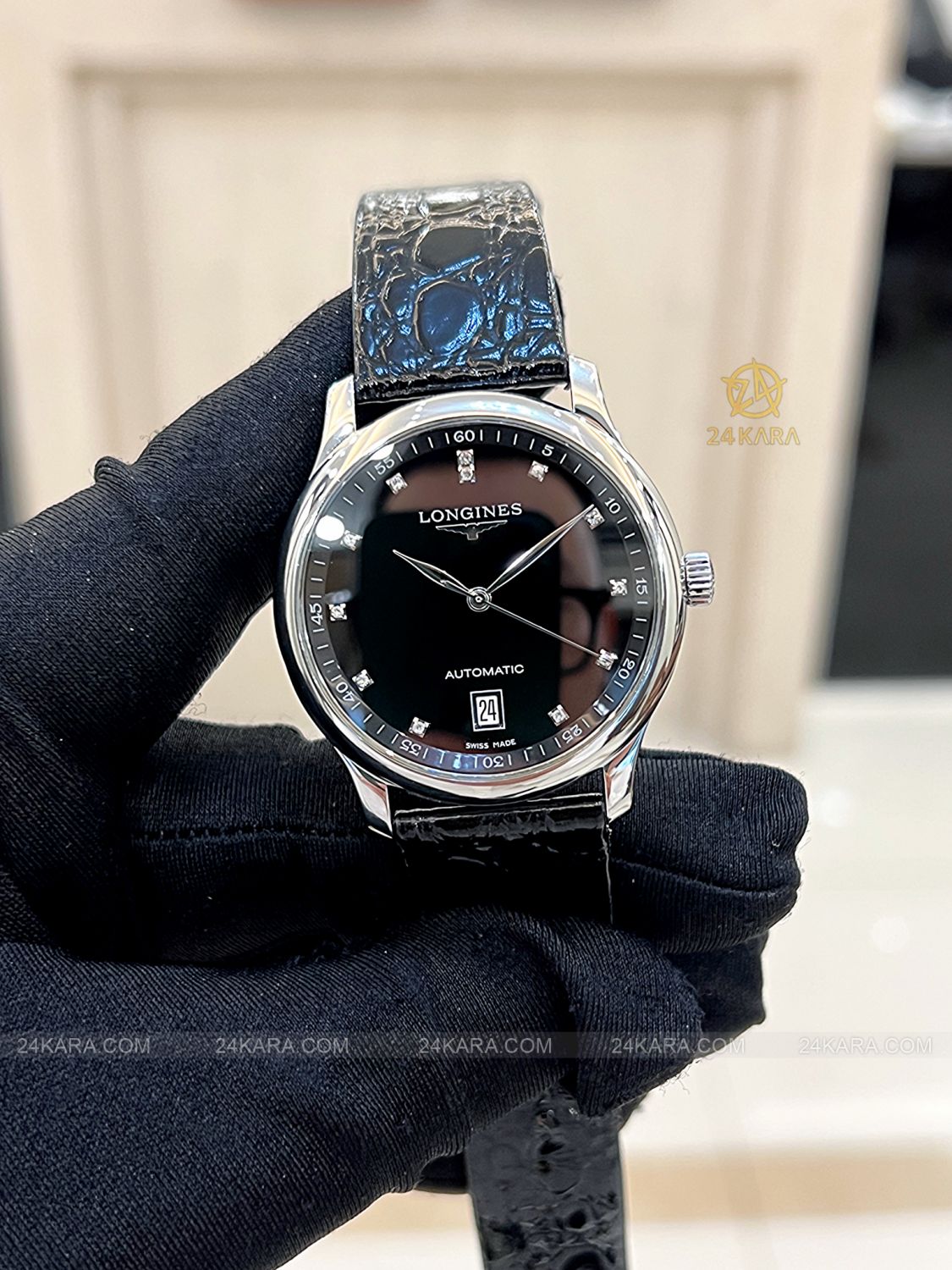 Đồng Hồ Longines Master Collection L2.628.4.57.6 L26284576 Dây Da Nạm Kim Cương - Lướt