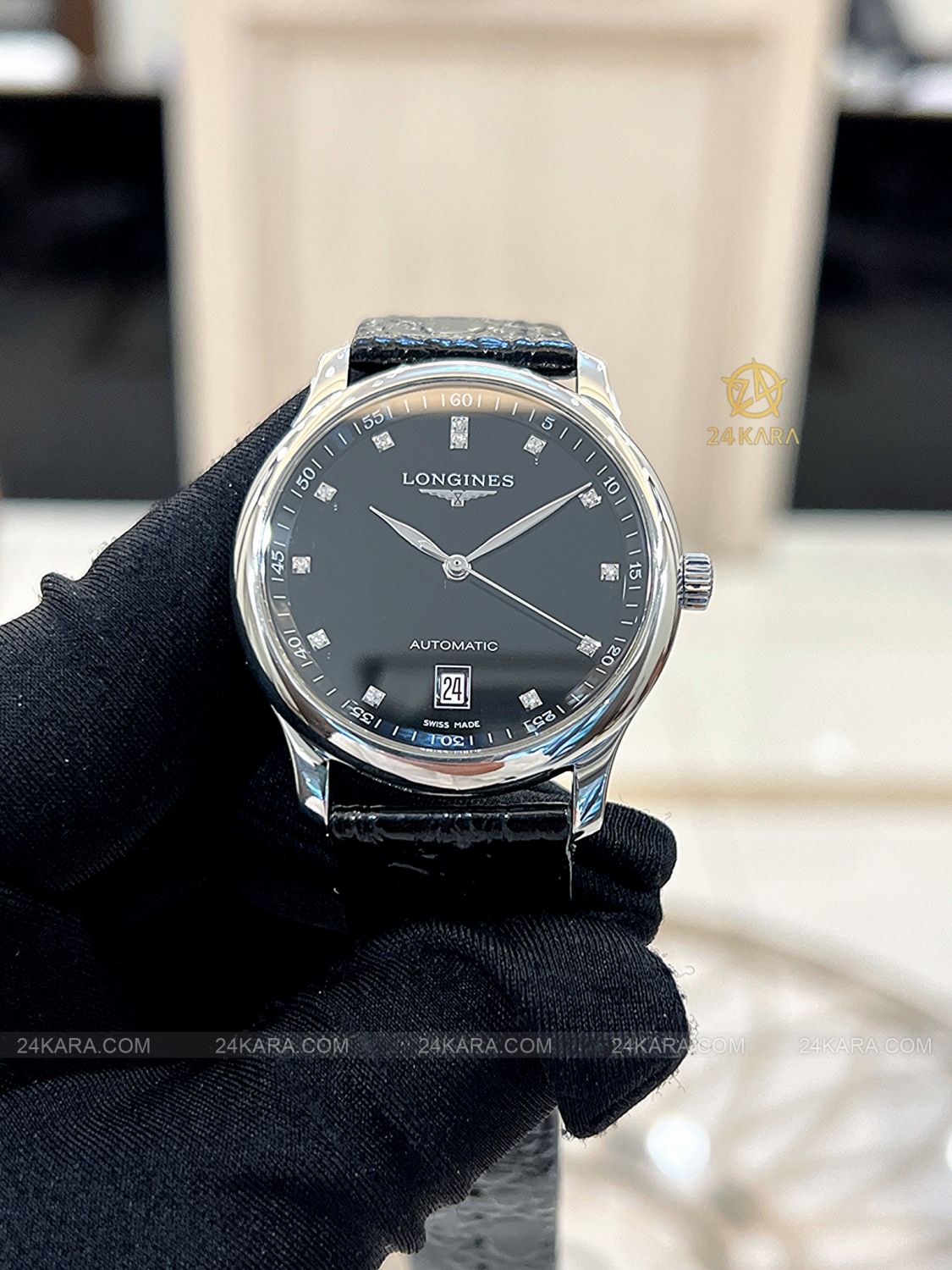 Đồng Hồ Longines Master Collection L2.628.4.57.6 L26284576 Dây Da Nạm Kim Cương - Lướt