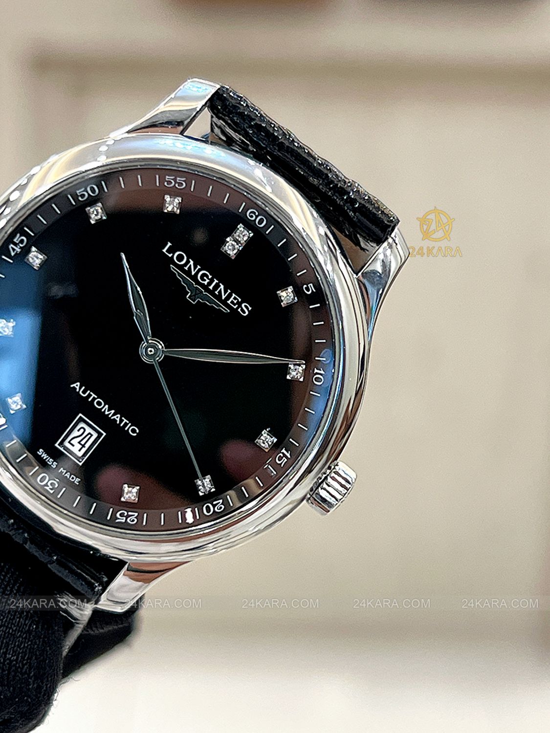 Đồng Hồ Longines Master Collection L2.628.4.57.6 L26284576 Dây Da Nạm Kim Cương - Lướt