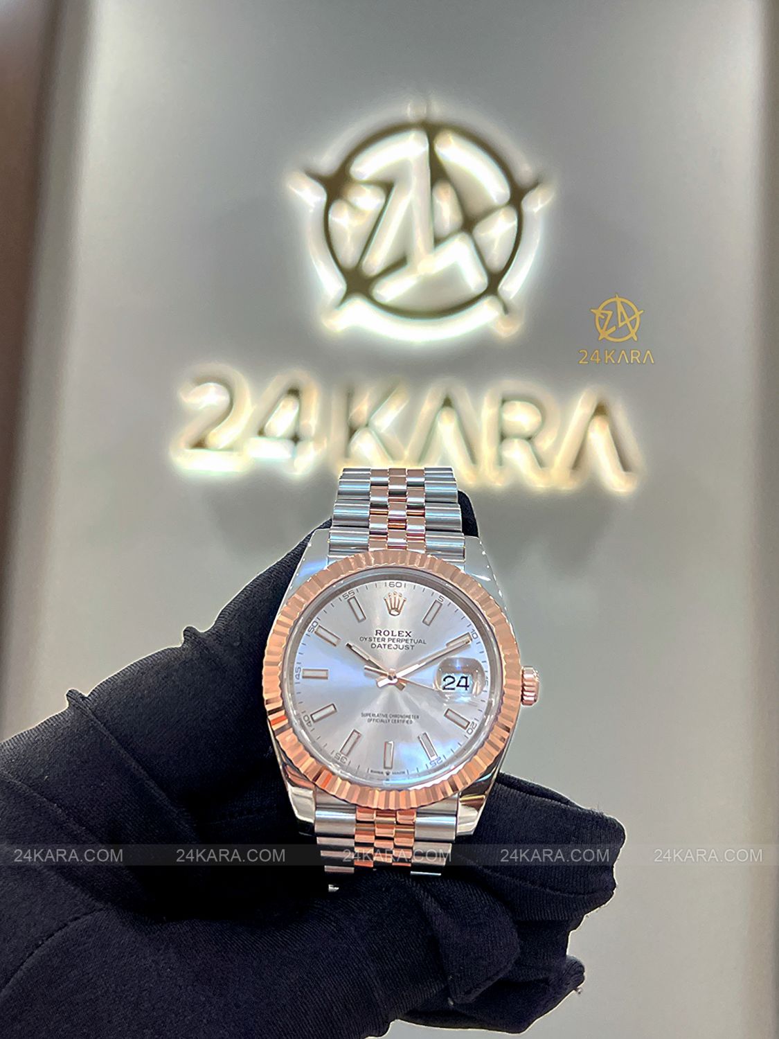 Đồng hồ Rolex Datejust 41 M126331-0010 126331-0010 mặt số sundust vàng hồng dây jubilee - Lướt