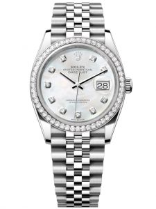 Đồng hồ Rolex Datejust M126284RBR-0011 126284RBR-0011 Oystersteel, vàng trắng và kim cương, mặt số khảm trai kim cương