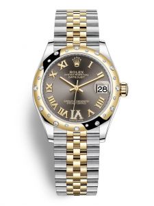 Đồng hồ Rolex Datejust M278343RBR-0018 278343RBR-0018 Oystersteel vàng vàng và kim cương mặt số xám đậm kim cương