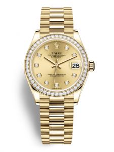 Đồng hồ Rolex Datejust M278288RBR-0005 278288RBR-0005 vàng và kim cương mặt số champagne kim cương