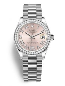 Đồng hồ Rolex Datejust M278289RBR-0018 278289RBR-0018 vàng trắng và kim cương mặt số hồng kim cương - Mẫu mới 2020