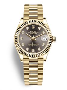 Đồng hồ Rolex Datejust M278278-0036 278278-0036 vàng vàng mặt số ghi đậm kim cương