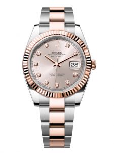 Đồng hồ Rolex Datejust 41 M126331-0007 126331-0007 vàng hồng, mặt số sundust kim cương - Lướt