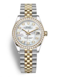 Đồng hồ Rolex Datejust M278383RBR-0028 278383RBR-0028 Oystersteel, vàng vàng và kim cương, mặt số khảm trai kim cương