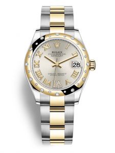 Đồng hồ Rolex Datejust M278343RBR-0003 278343RBR-0003 Oystersteel vàng vàng và kim cương mặt số Bạc kim cương