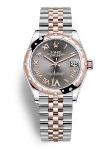 Đồng hồ Rolex Datejust M278341RBR-0030 278341RBR-0030 Oystersteel vàng Everose và kim cương mặt số ghi xám kim cương