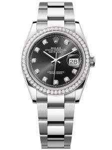 Đồng hồ Rolex Datejust M126284RBR-0020 126284RBR-0020 Oystersteel vàng trắng và kim cương mặt số đen sáng kim cương