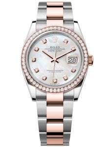 Đồng hồ Rolex Datejust M126281RBR-0010 126281RBR-0010 Oystersteel vàng Everose và kim cương mặt số khảm trai kim cương