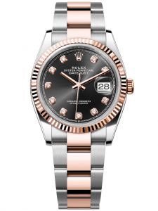 Đồng hồ Rolex Datejust M126231-0020 126231-0020 Oystersteel và vàng Everose mặt số đen sáng kim cương