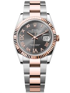 Đồng hồ Rolex Datejust M126231-0024 126231-0024 Oystersteel và vàng Everose mặt số ghi xám kim cương