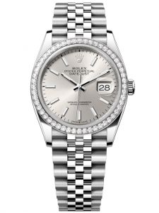 Đồng hồ Rolex Datejust M126284RBR-0005 126284RBR-0005 Oystersteel vàng trắng và kim cương mặt số bạc