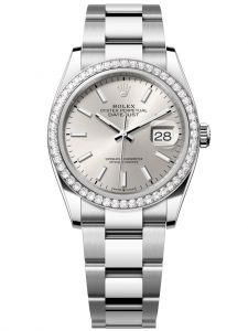 Đồng hồ Rolex Datejust M126284RBR-0006 126284RBR-0006 Oystersteel vàng trắng và kim cương mặt số bạc