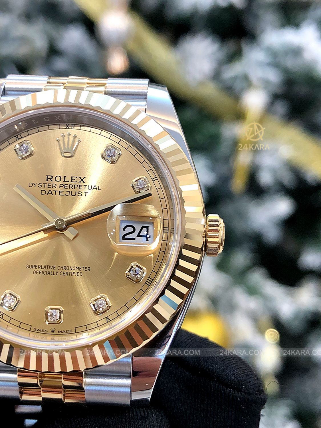 Đồng hồ Rolex Datejust M126333-0012 Oystersteel và vàng vàng, mặt số champagne kim cương