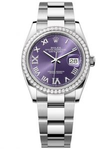 Đồng hồ Rolex Datejust M126284RBR-0014 126284RBR-0014 Oystersteel vàng trắng và kim cương mặt số aubergine kim cương