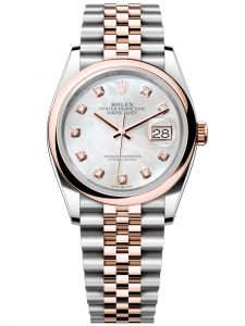 Đồng hồ Rolex Datejust M126201-0021 126201-0021 Oystersteel và vàng Everose mặt số khảm trai kim cương