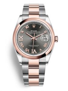 Đồng hồ Rolex Datejust M126201-0024 126201-0024 Oystersteel và vàng Everose mặt số ghi xám kim cương