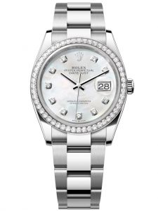 Đồng hồ Rolex Datejust M126284RBR-0012 126284RBR-0012 Oystersteel vàng trắng và kim cương mặt số khảm trai kim cương