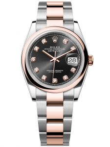 Đồng hồ Rolex Datejust M126201-0020 126201-0020 Oystersteel và vàng Everose mặt số đen sáng kim cương