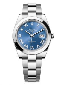 Đồng hồ Rolex Datejust 41 M126300-0017 126300-0017 dây Oyster mặt số xanh azzurro cọc số La mã vàng trắng - lướt