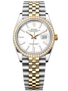 Đồng hồ Rolex Datejust M126283RBR-0005 126283RBR-0005 Oystersteel vàng vàng và kim cương mặt số trắng