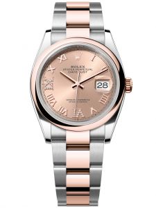 Đồng hồ Rolex Datejust M126201-0028 126201-0028 Oystersteel và vàng Everose mặt số hoa hồng kim cương