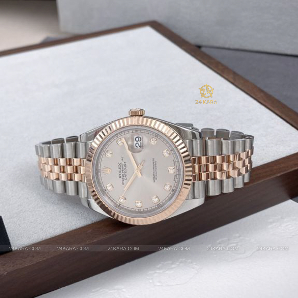 Đồng hồ Rolex Datejust 41 M126331-0008 126331-0008 Demi Vàng Hồng Everose Mặt Sundust Nạm Kim cương - Lướt