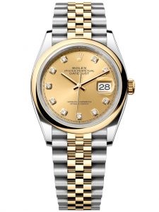 Đồng hồ Rolex Datejust M126203-0017 126203-0017 Oystersteel và vàng vàng mặt số champagne kim cương