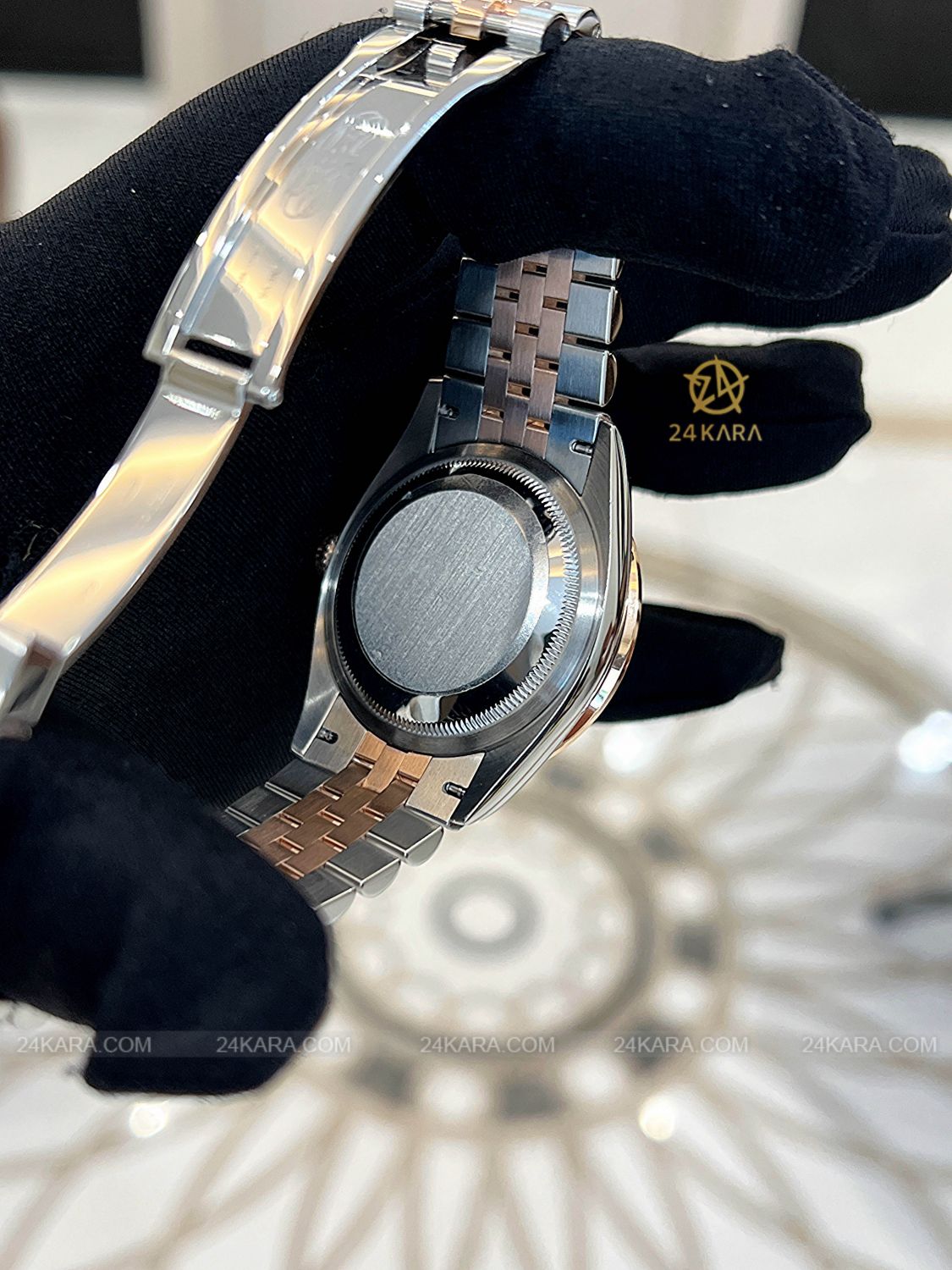 Đồng hồ Rolex Datejust 36 M126231-0019 126231-0019 Vàng Hồng Everose 18ct Mặt đen sáng Nạm kim cương - Lướt