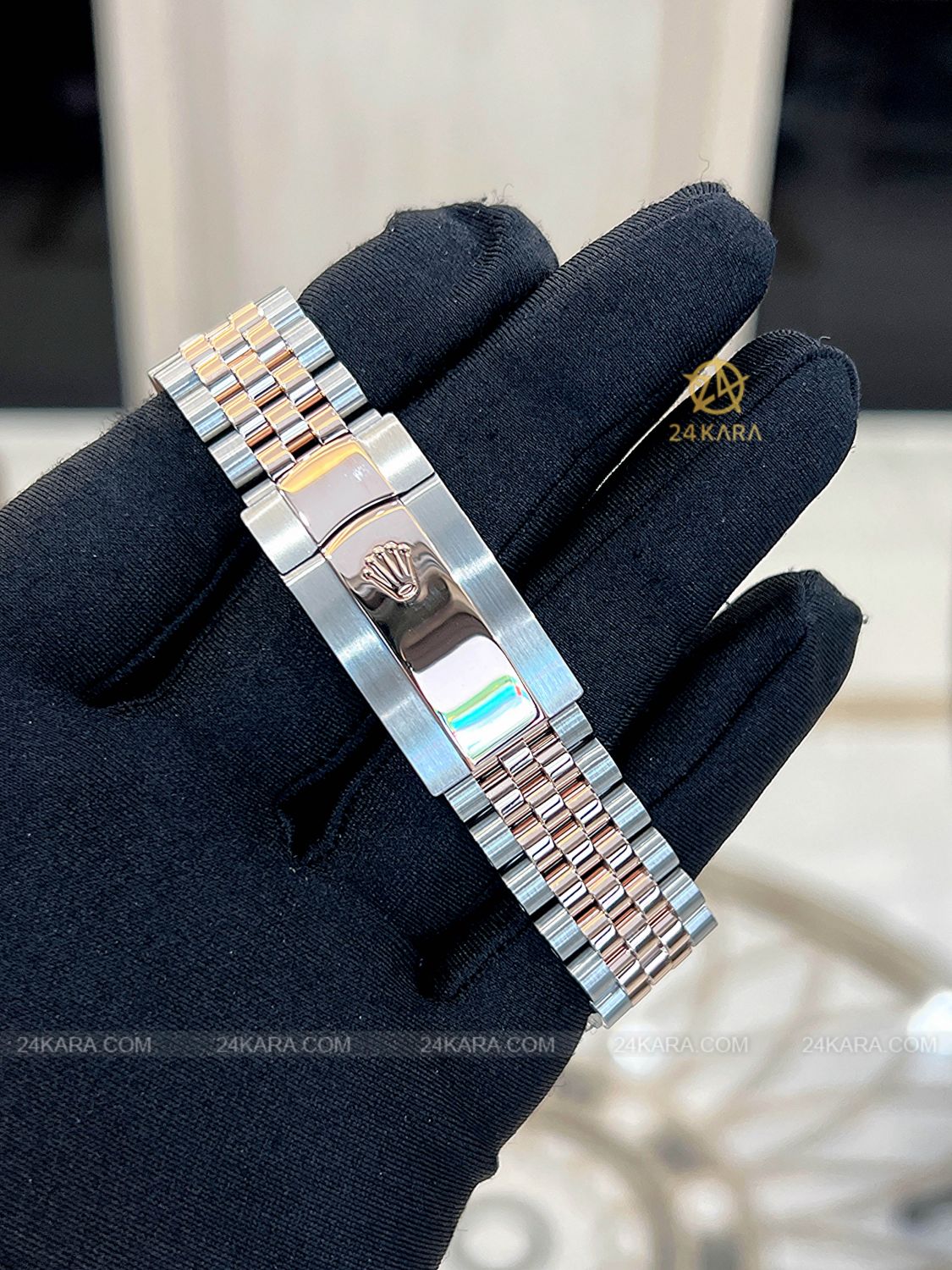 Đồng hồ Rolex Datejust 36 M126231-0019 126231-0019 Vàng Hồng Everose 18ct Mặt đen sáng Nạm kim cương - Lướt