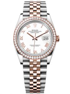 Đồng hồ Rolex Datejust M126281RBR-0003 126281RBR-0003 Oystersteel vàng Everose và kim cương mặt số trắng