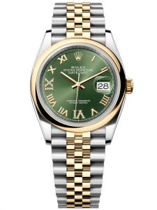 Đồng hồ Rolex Datejust M126203-0025 126203-0025 Oystersteel và vàng vàng mặt số xanh olive kim cương