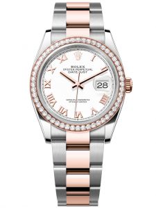 Đồng hồ Rolex Datejust M126281RBR-0004 126281RBR-0004 Oystersteel vàng Everose và kim cương mặt số trắng