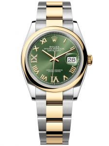 Đồng hồ Rolex Datejust M126203-0026 126203-0026 Oystersteel và vàng vàng mặt số xanh olive kim cương