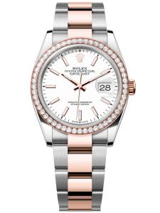 Đồng hồ Rolex Datejust M126281RBR-0006 126281RBR-0006 Oystersteel vàng Everose và kim cương mặt số trắng