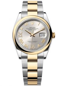 Đồng hồ Rolex Datejust M126203-0032 126203-0032 Oystersteel và vàng vàng mặt số bạc kim cương